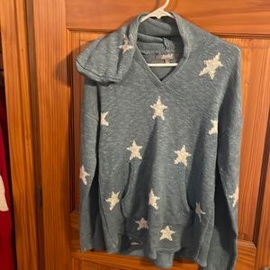 Womens hooded light blue sweater size M